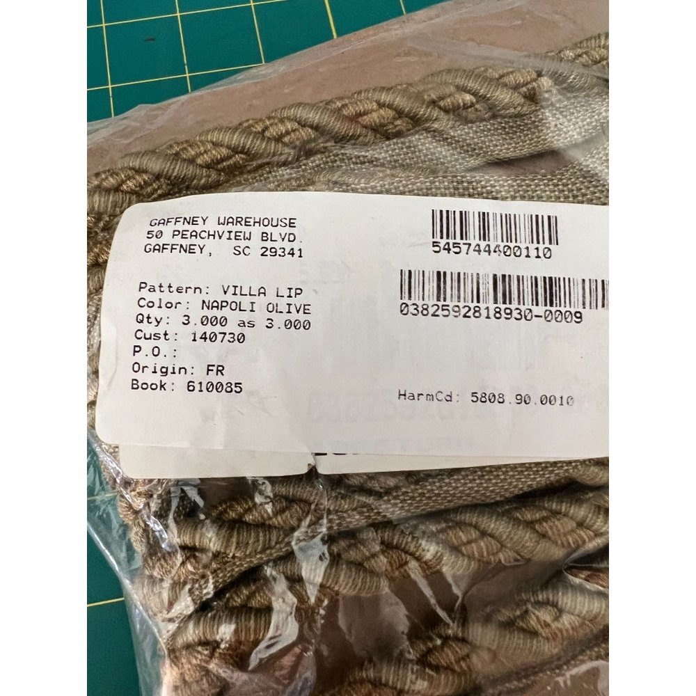 Robert Allen Rope Trim Napoli Olive 3 Yds discontinued sewing crafts upholstery - Picture 3 of 3